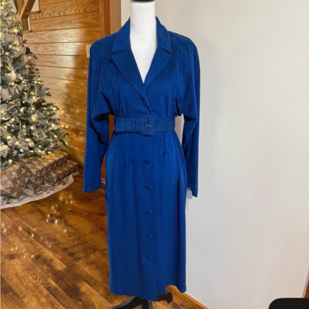 Elegant Blue vintage Belted Dress